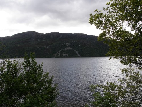 The Horseshoe Scree on Loch Ness where Torquil MacLeod saw the monster