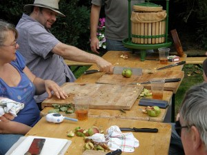 The final apple - cleaving the bum-shaped fruit