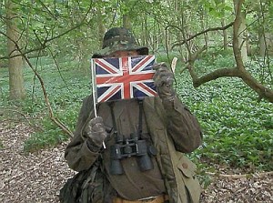 Badger Watching Man being patriotic on the day of the Royal Wedding